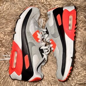Nike Air Max Gray and Orange Sneakers